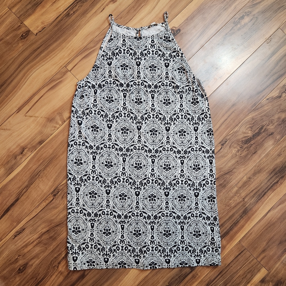 Boden Racer Neck Cotton Jersey Shift Dress in Exotic Tile Size 6